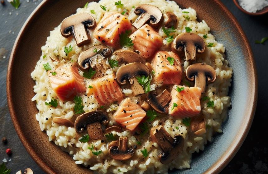 Risotto aux Champignons et Saumon