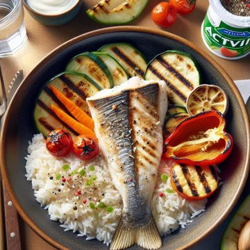 Riz aux Légumes Grillés et Poisson