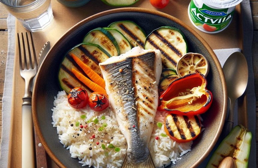 Riz aux Légumes Grillés et Poisson