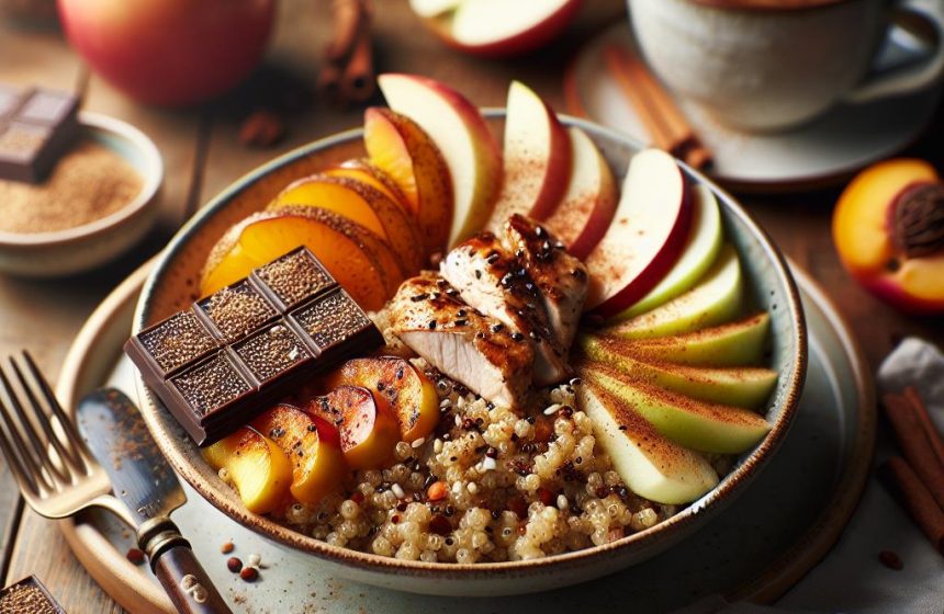 Délice de Quinoa au Poulet et Sésame avec Douceur Fruité