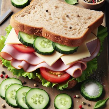 Sandwich Gourmand au Jambon, Gruyère et Crudités