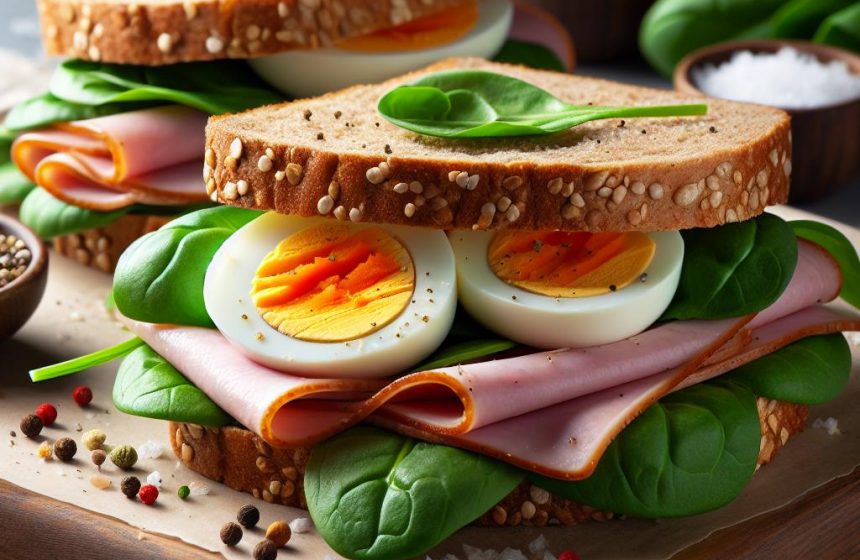 Sandwich Vitalité au Jambon et Œufs Durs