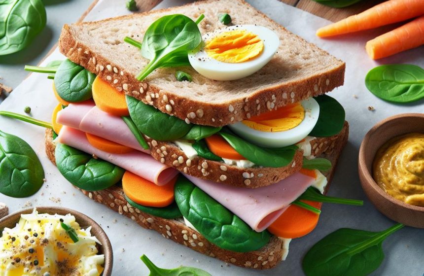 Sandwich Santé aux Épinards et Carottes
