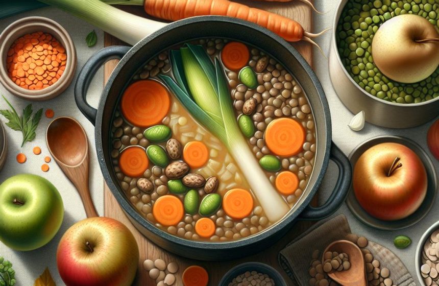 Soupe Réconfortante aux Lentilles et Fruits d’Automne