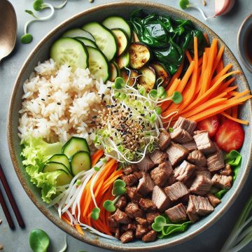Bol de Riz aux Légumes et Viande Sauté