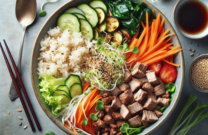 Bol de Riz aux Légumes et Viande Sauté