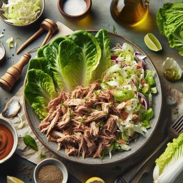 Porc Effiloché avec Salade de Chou et Laitue