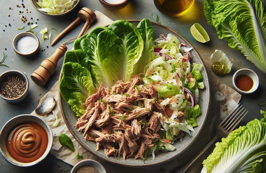 Porc Effiloché avec Salade de Chou et Laitue