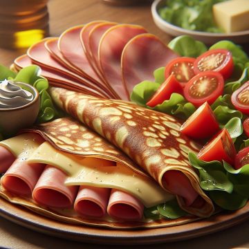 Crêpe de Sarrasin au Jambon et Fromage avec Salade de Tomates
