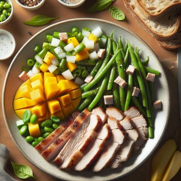 Délice de Porc et Haricots Verts avec Mangue Rafraîchissante