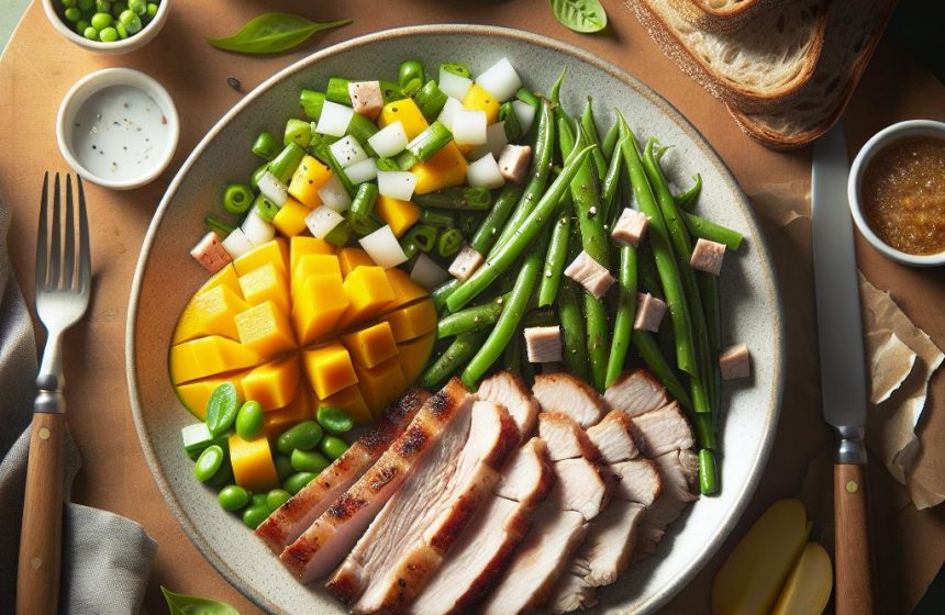 Délice de Porc et Haricots Verts avec Mangue Rafraîchissante