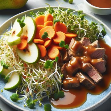 Délice de Salade de Pousse de Soja et Viande en Sauce