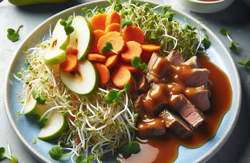 Délice de Salade de Pousse de Soja et Viande en Sauce
