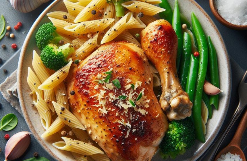 Cuisse de Poulet Rôti aux Pâtes Santé