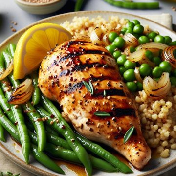 Délice de Poulet Mariné aux Haricots Verts et Boulgour