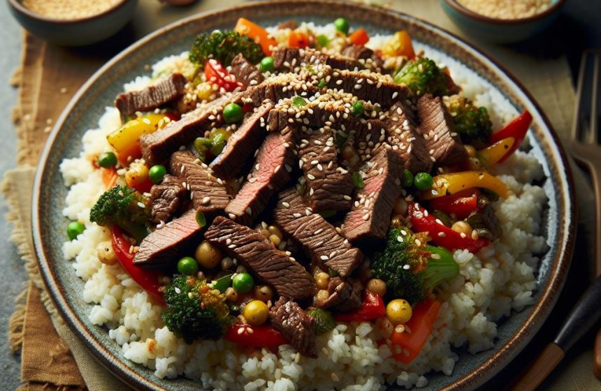 Sauté de Bœuf au Riz et Légumes Couscous