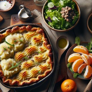 Hachis Parmentier Gourmand avec Salade Verte et Clémentine
