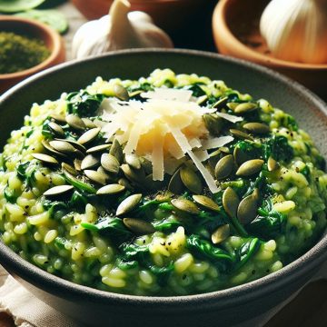 image-150 Risotto aux Épinards et Fromage avec Graines de Courges, Échalotes et Ail