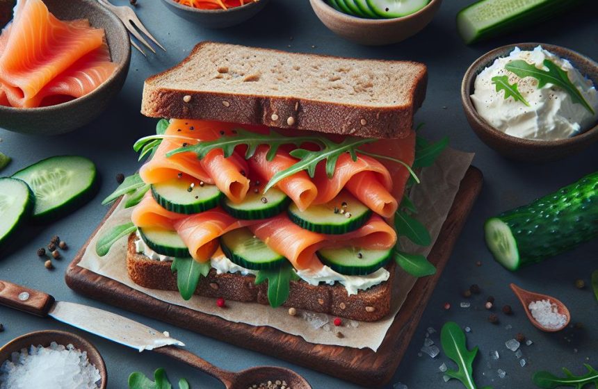Sandwich Saumon Crudité Gourmand