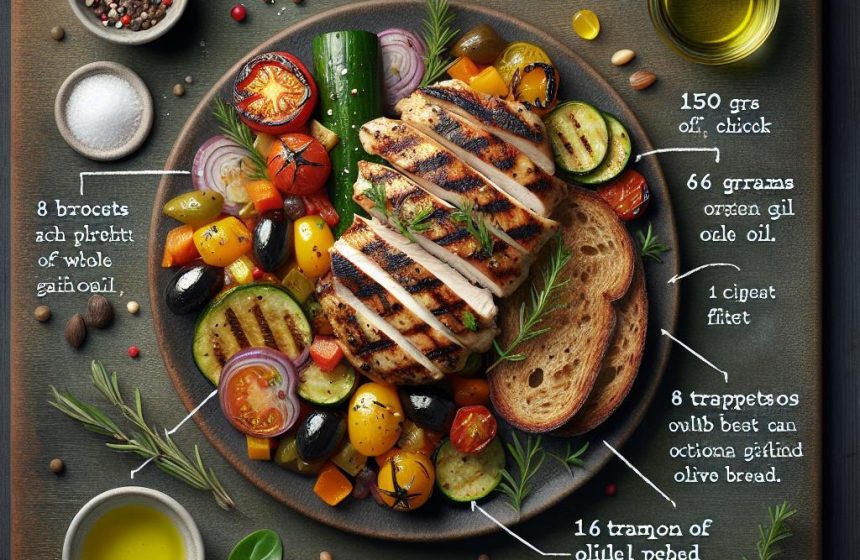 Délice de Poulet à la Ratatouille sur Lit de Pain Complet