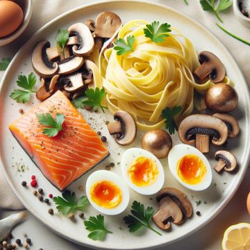 Délice de Saumon et Tagliatelles aux Champignons