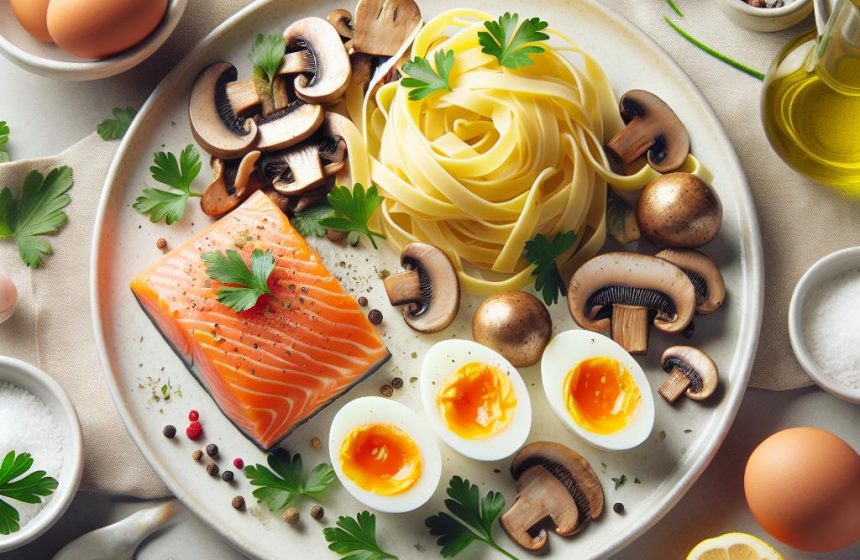 Délice de Saumon et Tagliatelles aux Champignons