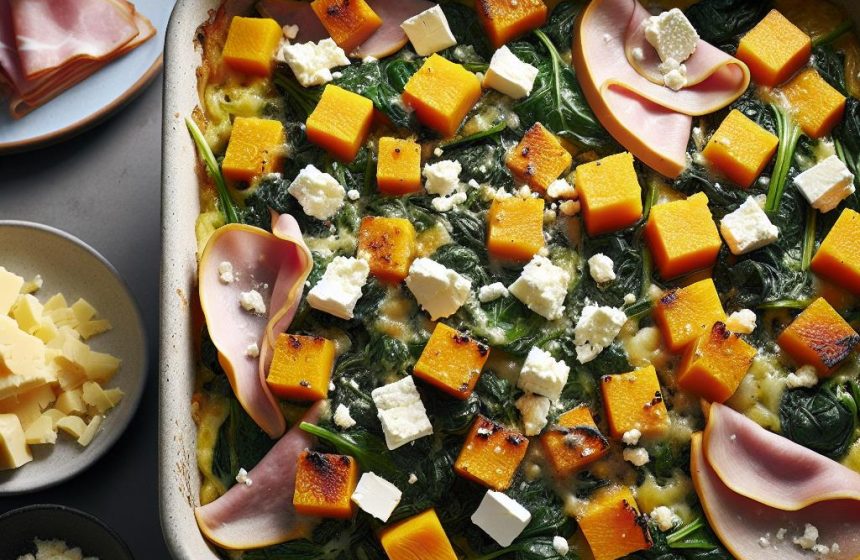 Gratin de Butternut aux Épinards et Feta