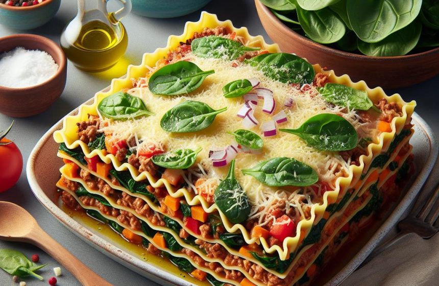 Lasagnes Maison aux Légumes et Salade d&rsquo;Épinards