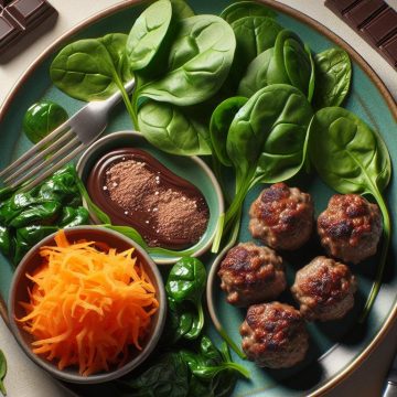 image-167 Boulettes de Viande aux Épinards et Carottes Râpées, accompagnées de Chocolat Noir