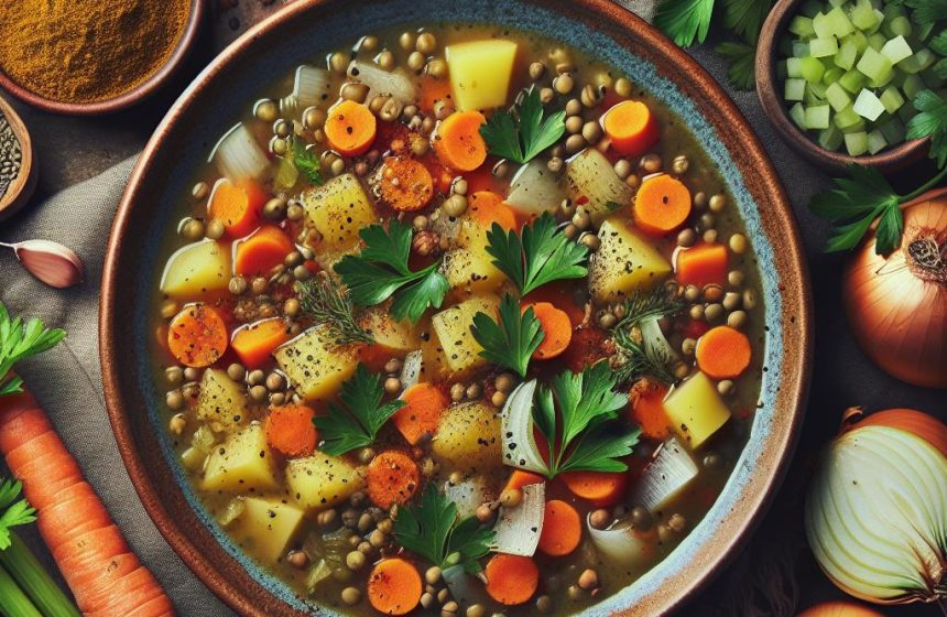 Soupe Nourrissante aux Légumes et Lentilles