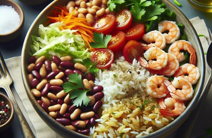 Salade Énergisante aux Flageolets et Crevettes