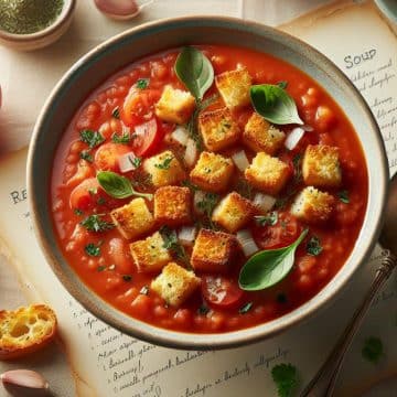 image-178 Soupe de Tomate avec Croûtons et Herbes Fraîches