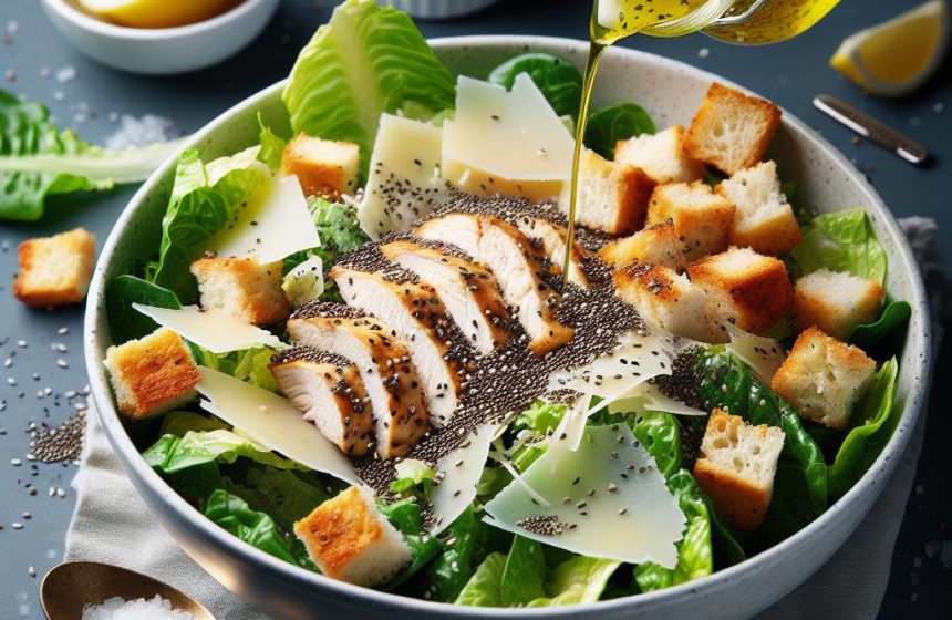 Salade César aux Graines de Chia et Sésame