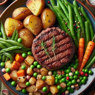 Délice de Steak Haché aux Légumes Rôtis