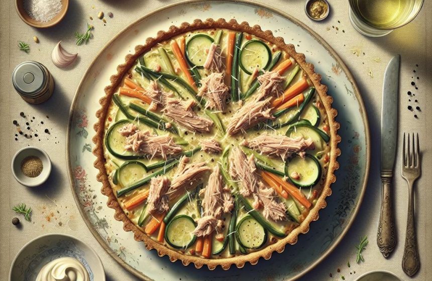 Tarte au Thon et Légumes à la Crème de Soja