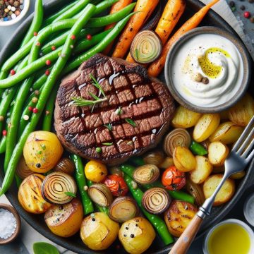 Tournedos Savoureux aux Légumes Rôtis et Sauce Légère