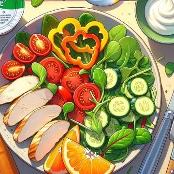 Salade de Poulet aux Légumes et Délice Fruité