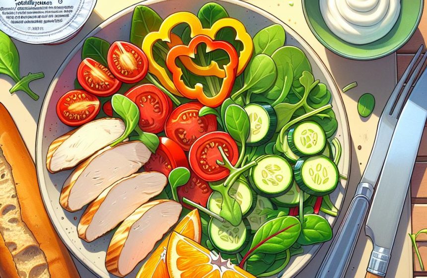 Salade de Poulet aux Légumes et Délice Fruité