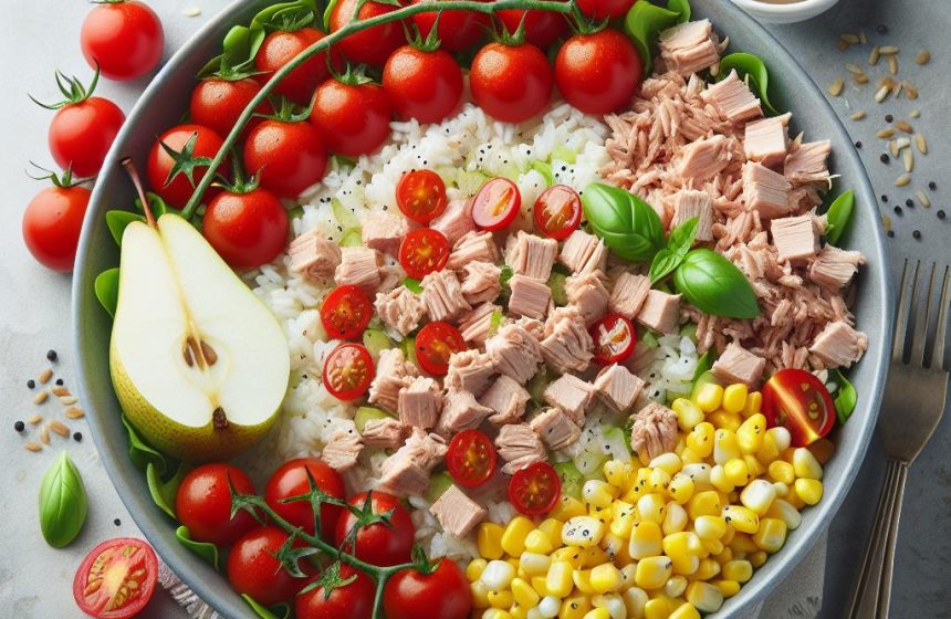 Salade Équilibrée de Riz Complet au Thon et Tomates Cerises