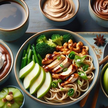 Délice Teriyaki aux Légumes Verts et Mousse Chocolatée