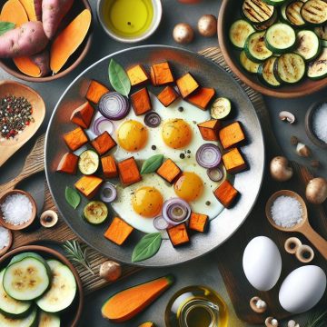 Délice de Légumes Rôtis et Œufs au Duo d’Huiles