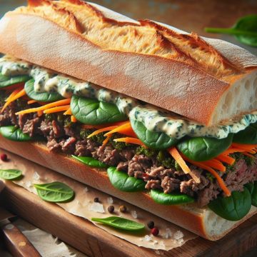 Sandwich Gourmand au Bœuf et Légumes Croquants