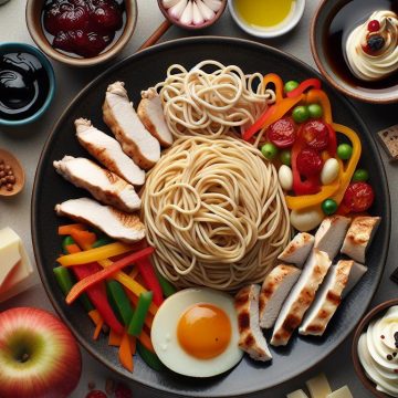 Délice de Nouilles Sautées au Poulet et Douceurs Gourmandes