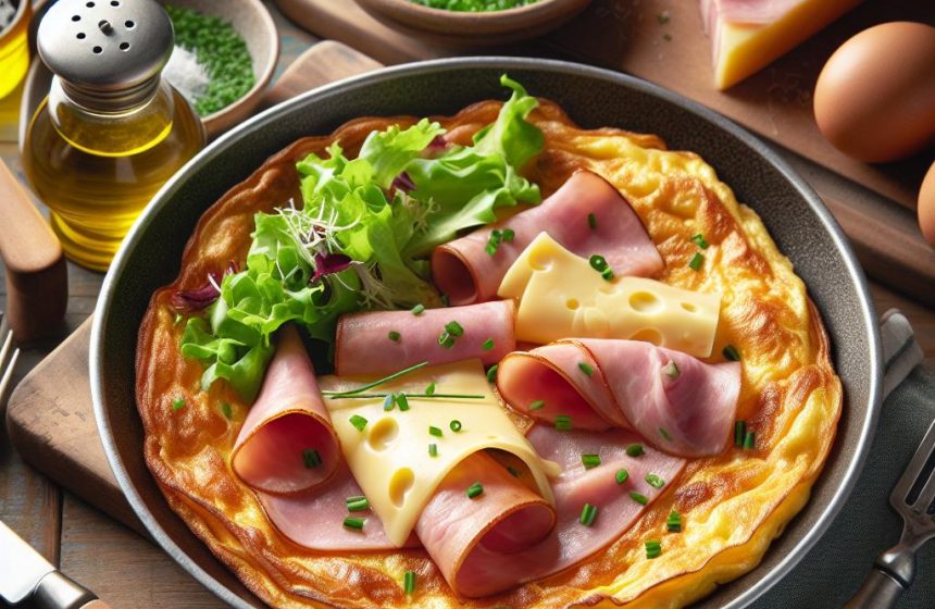 Omelette Savoureuse au Jambon et Emmental