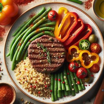 image-1 Steak Haché à la Semoule et Légumes Colorés