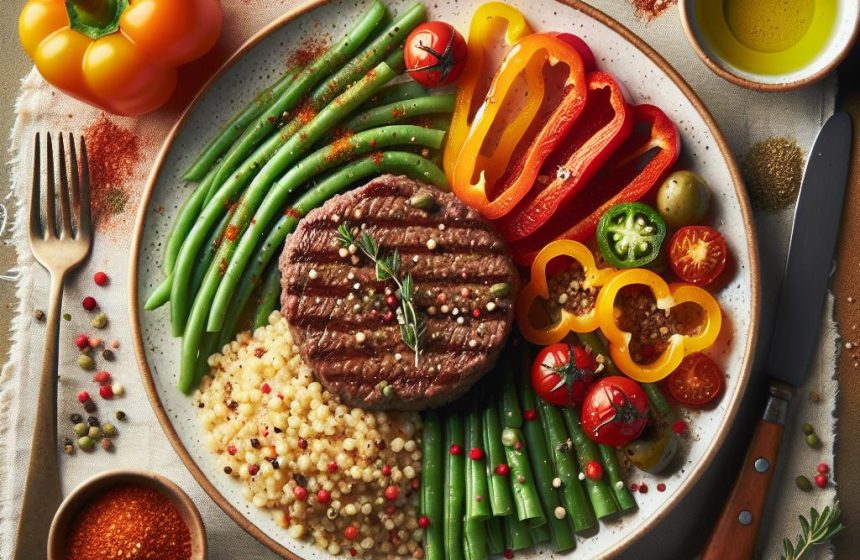 Steak Haché à la Semoule et Légumes Colorés