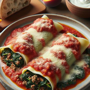 image-100 Cannelloni Maison aux Épinards et Viande Hachée avec Sauce Tomate