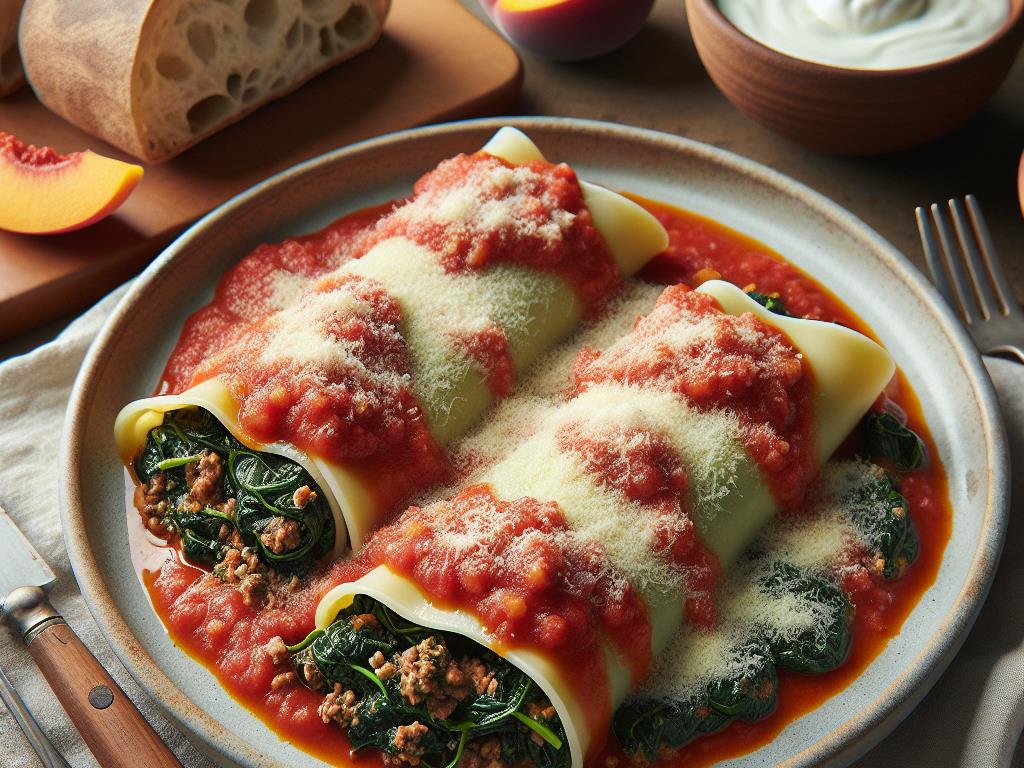 image-100 Cannelloni Maison aux Épinards et Viande Hachée avec Sauce Tomate