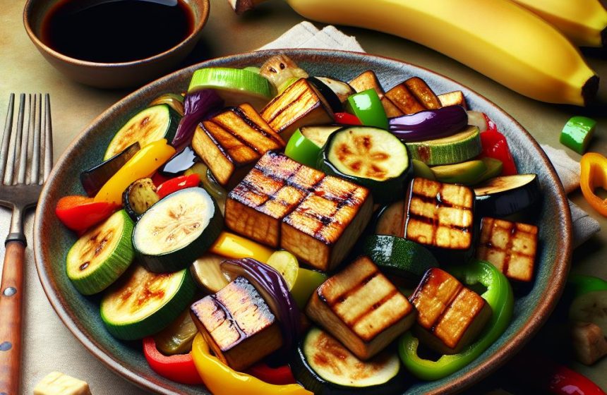 Poêlée de Légumes et Tofu Grillé à la Sauce Soja