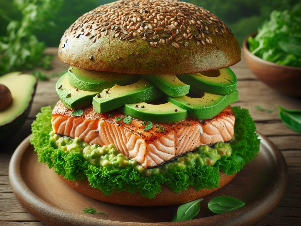 image-104 Burger de Saumon à l’Avocat et Salade Croquante